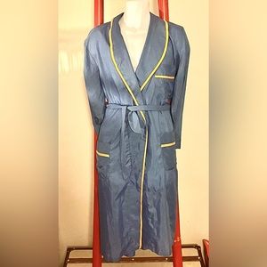 MCKENZIE IMPERIAL Vintage Blue Perma Press Light Weight Robe X Size : Medium
